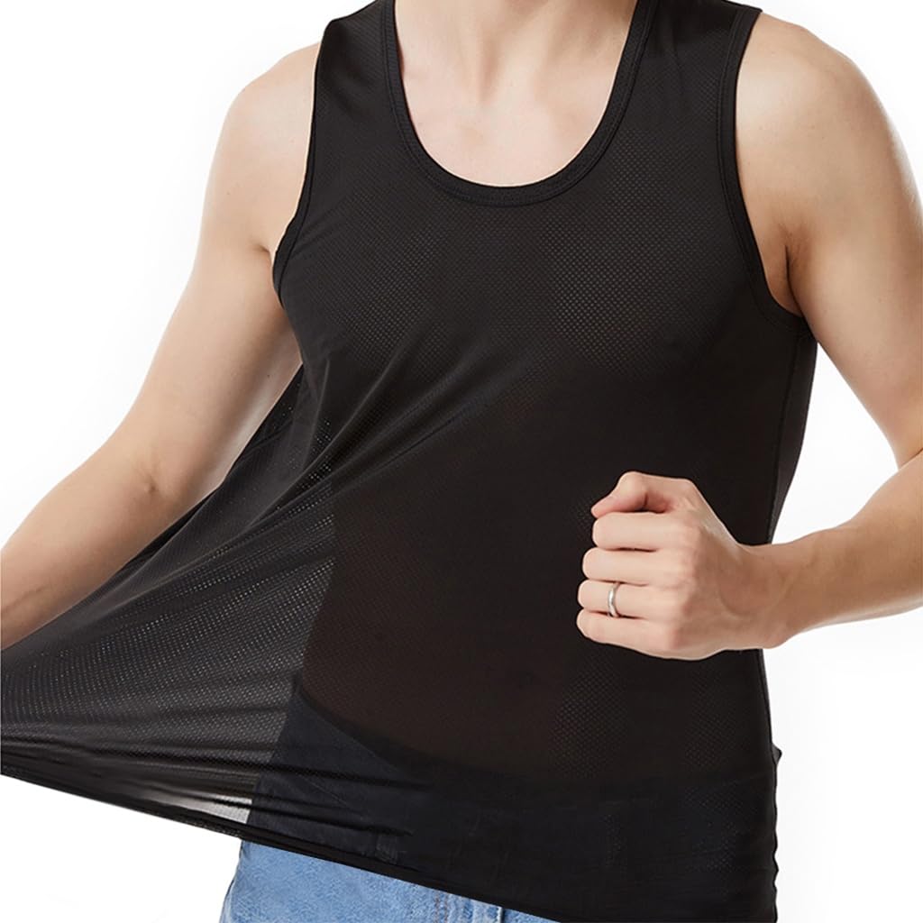 GUSTAVE Vest for Men Gym Vest Breathable Mesh Vest for Men Quick Dry Sport Vest Ice Silk Men's Vest Training Sleeveless Top for Daily, Fitness, Yoga, Size XL Black GUSTAVE Vest for Men Gym Vest Breathable Mesh Vest for Men Quick Dry Sport Vest Ice Silk Men's Vest Training Sleeveless Top for Daily, Fitness, Yoga, Size XL Black